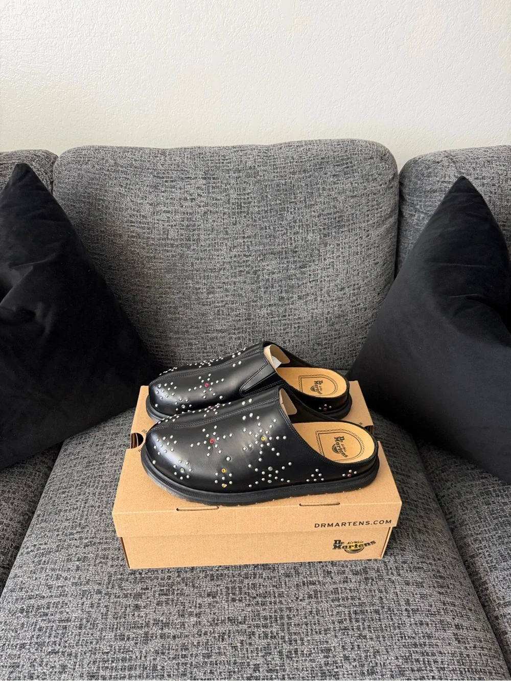 Dr Marten San Studded Leather Mules